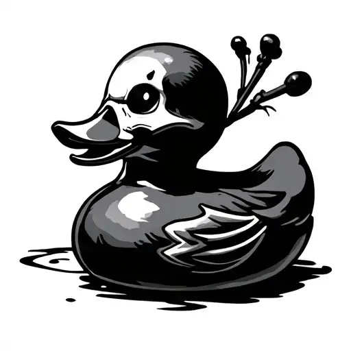 Rubber Duck Wearing A Skull Mask