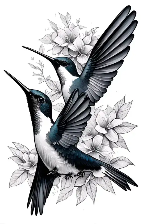 A Twin Humming Birds