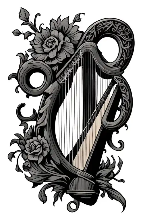 Fine Line Irish Harp