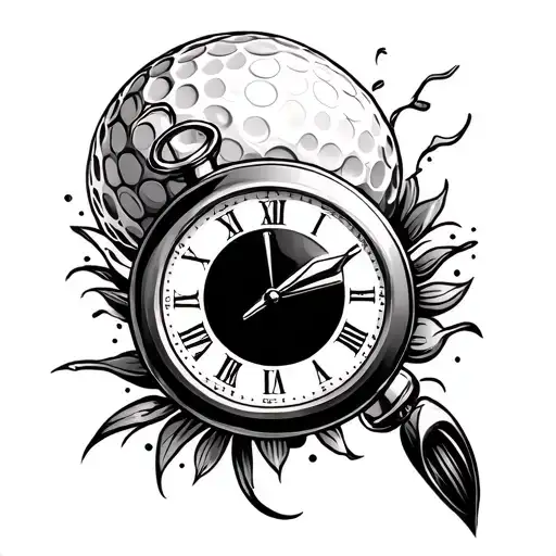 Golf Ball And Time Piece