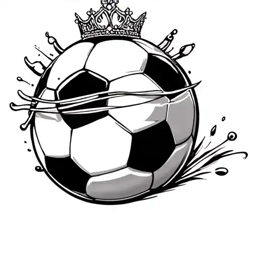 Soccer Ball With Tiara Propped Up On The Side