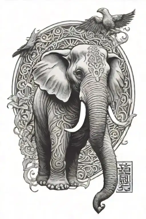 Elephant Buddhist Raven