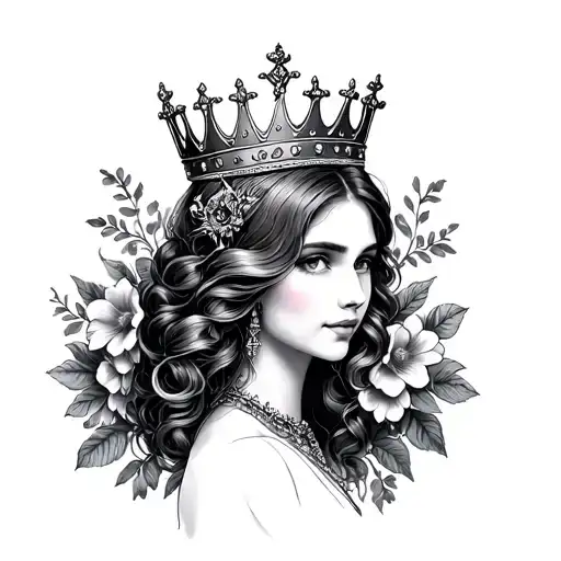 Brittany With Queen Crown And Flowers