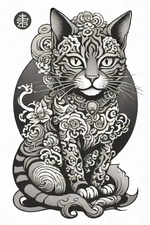 Japanese Cat With Smoke