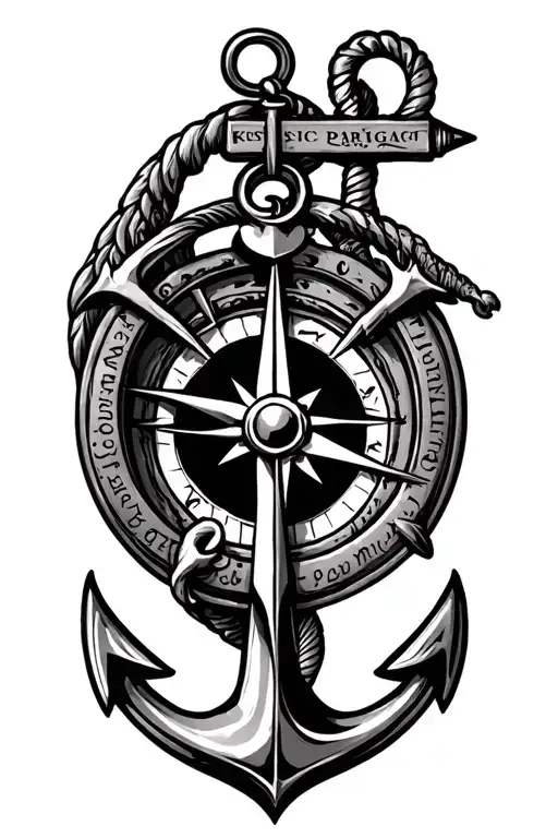 Sic Parvis Magna With Compass And Anchor