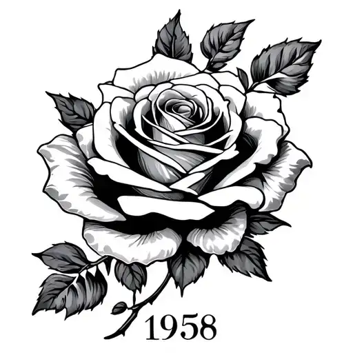 1956 Date And Rose Intertwined