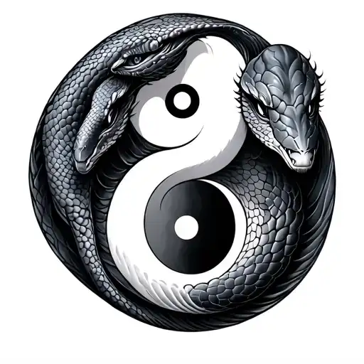 Snake And Yin Yang