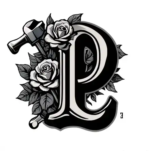 Letter C With Roses Wrapped Letter P With Hammer And Wrench Letter Z With Import Car