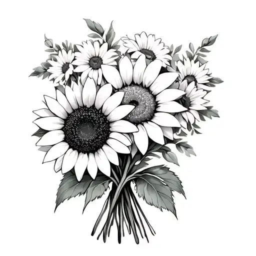 Flower Bouquet Sunflower And Daisy Bouquet