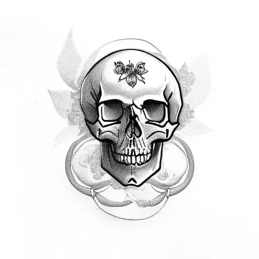 Skull Frame And Roses