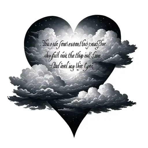 Bible Scripture Surrounded With Clouds Forming The Shape