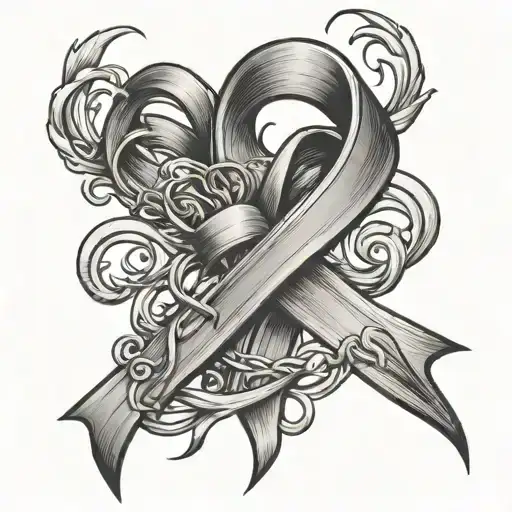 Anker And Cancer Ribbon Intertwined