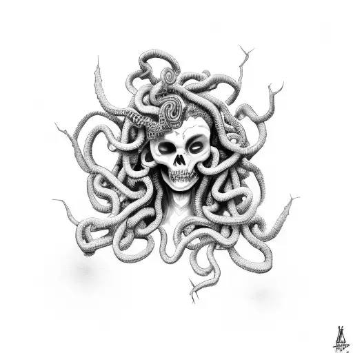 Medusa Segurando Uma Caveira