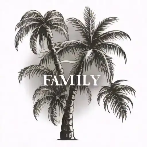 Palm Tree With Word Family Incorporated