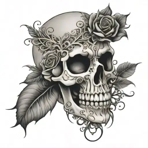 Skull Mask Rose Snowflake