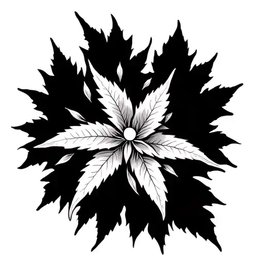 Cross With Alaskan Fire Weed Leaves