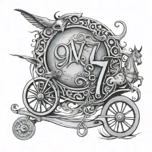 The Numbers 9 En 7 With The Word Hermid And Chariot