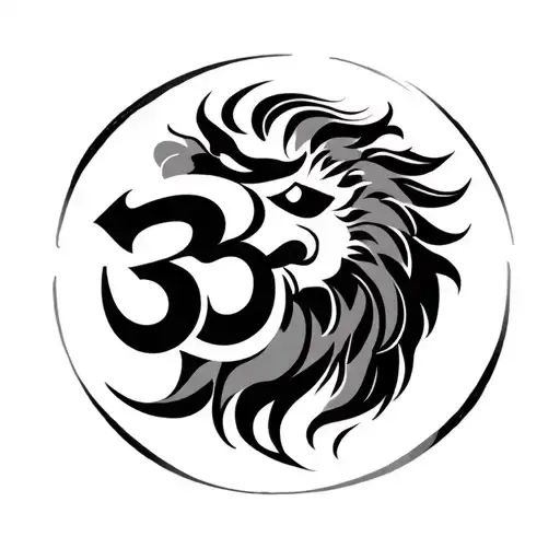 Leo Symbol And Om Symbol