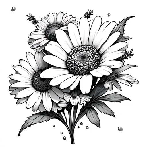 Cosmos And Daisy And Marigold And Sweetpea Flower