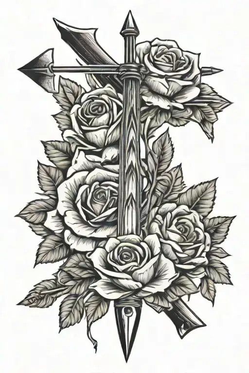 Arrow With Roses And Sunflowers In A Western Theme