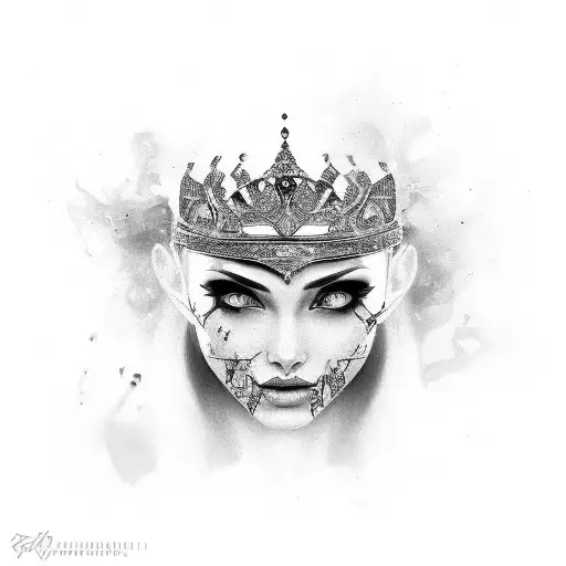 Woman Face Crown Gems