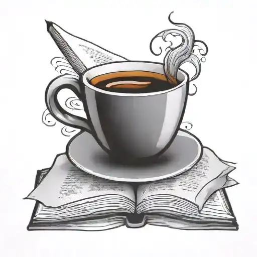 Coffee Cup With Book Surrounded