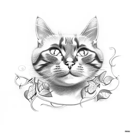 Cat Without Ears Surrounded By A Vine Cat