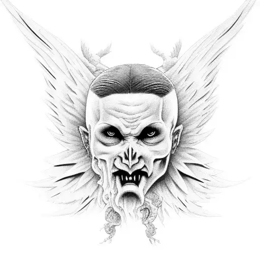 Angel Demonio Rezando Yin And Yang Alas De Paloma