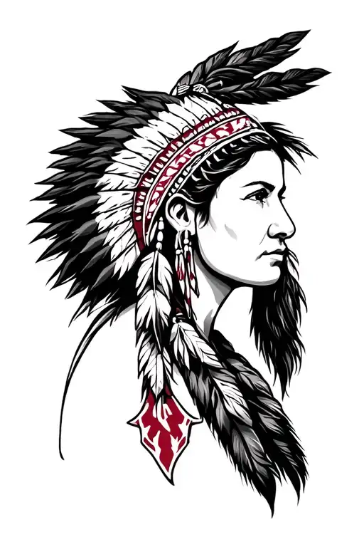 Native American Woman In Alabama Crimson Tide