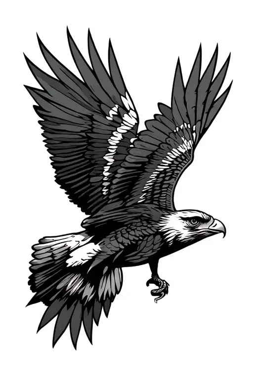 Simple Traditional Native American Hawk Soaring