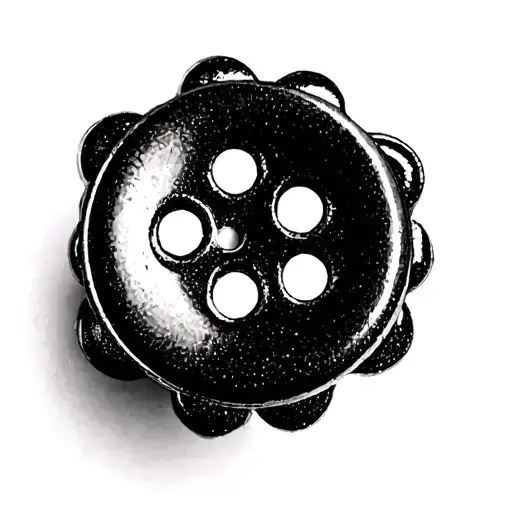 Sewing Button With Four Holes Black And Grey