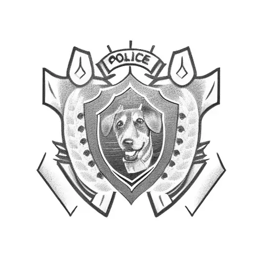 A Police Badge With A Dog Silhouette Inside