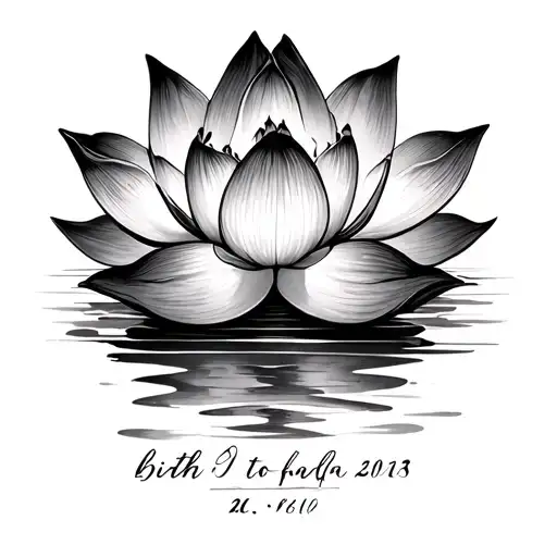 A Lotus Flower With A Birth Date To Infinity