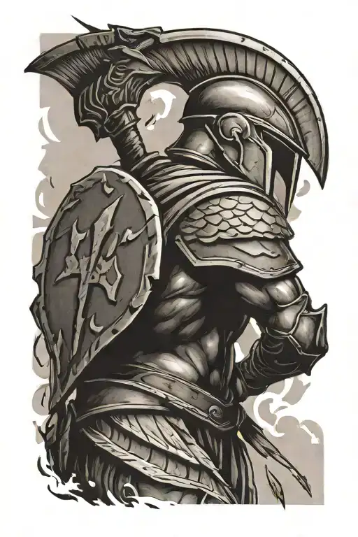 Spartan Standing Over A Wounded