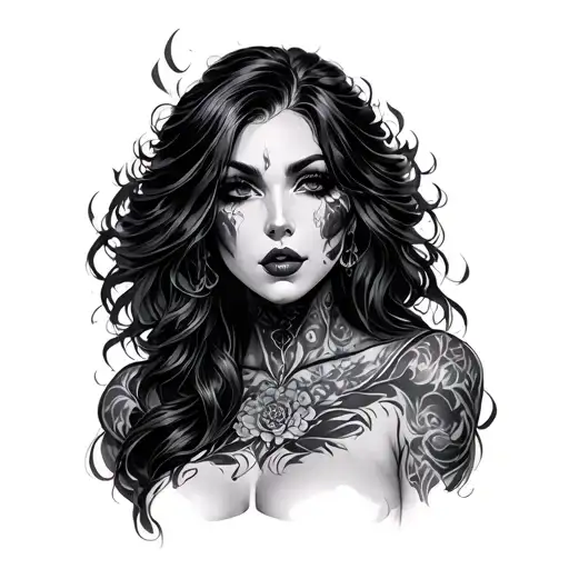 Plus Sized Woman's Body Gothic Style