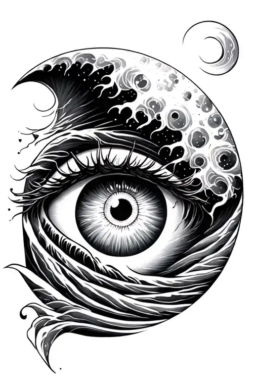 Sun Moon Wave Eye