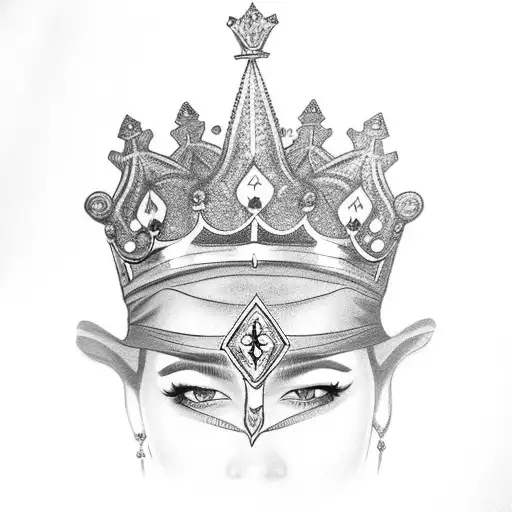 Queen's Crown On Woman Face