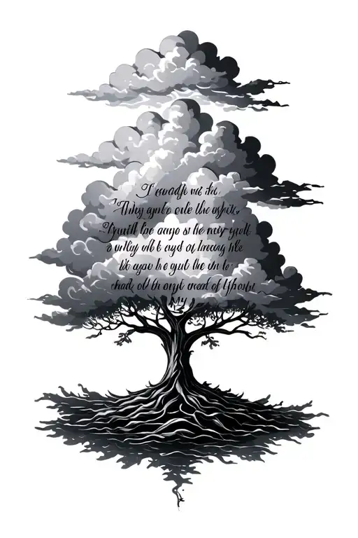 Bible Verse With Clouds And Tree Of Life Tree