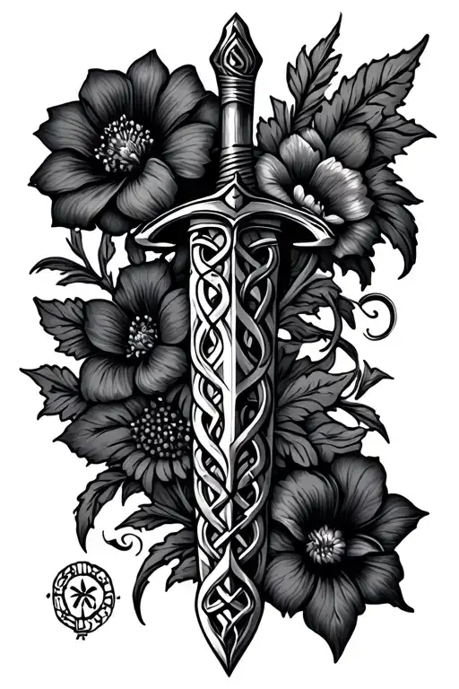 Flowers And A Celtic Dagger