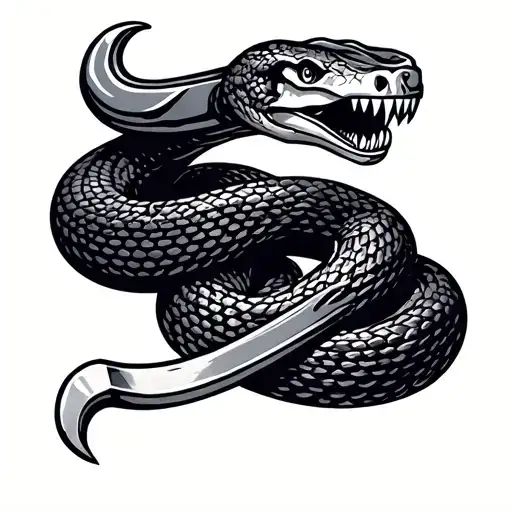 Pipe Wrench Shaped Snake Wrapped