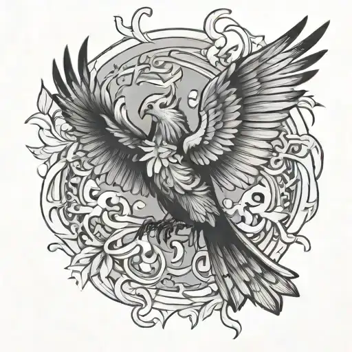 Fenix Bird Flying Away And