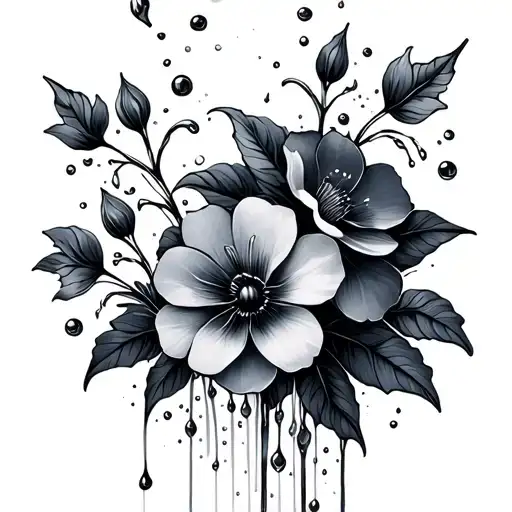 Feminine Water With Flowers