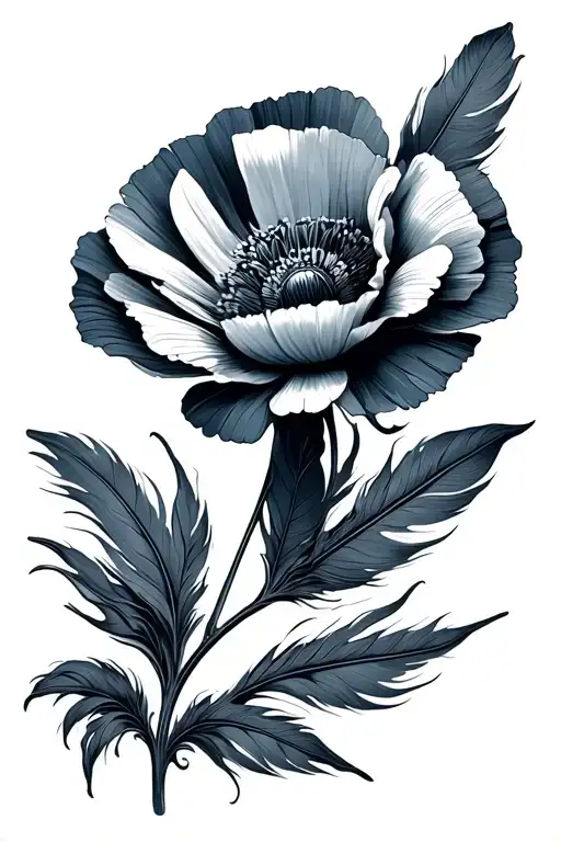 Bluebird Feather Poppy Flower