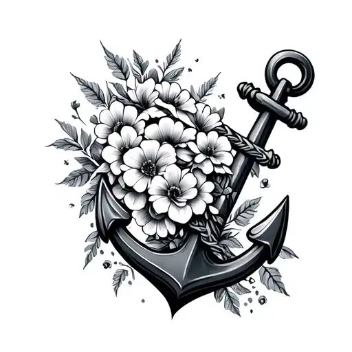 Anchor With Flowers Wrapped Loosely