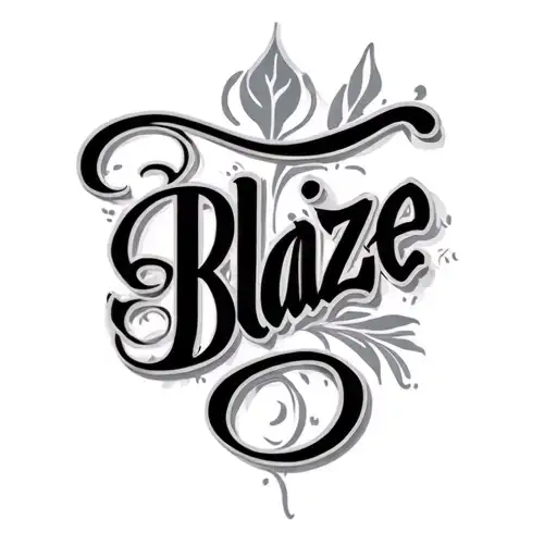 The Word Blaize In Cursive Font