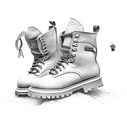 Hiking Boots Stepping On A Path Leading To A Stack Of Money