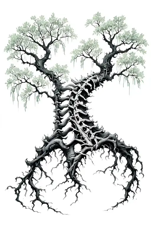 Spine Tattoo Willow Tree