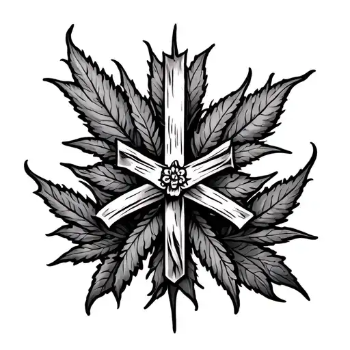 Cross With Alaskan Fire Weed Rapped Around It