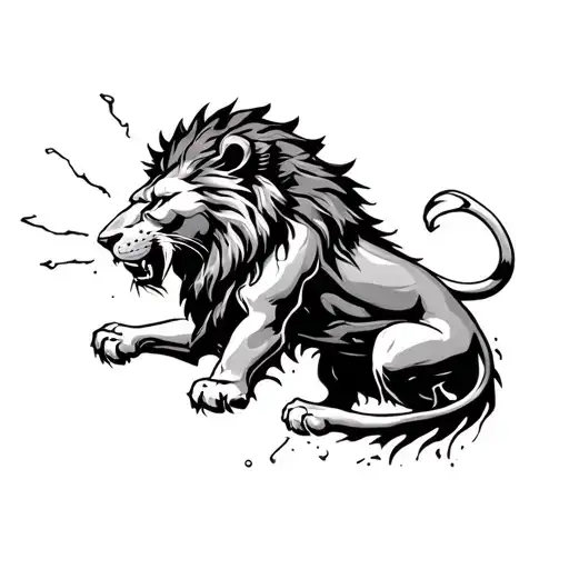 Lion Ripping Out Of Body