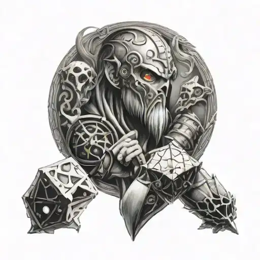 A Dungeons And Dragons Themed Sleeve Featuring Various Gaming Elements